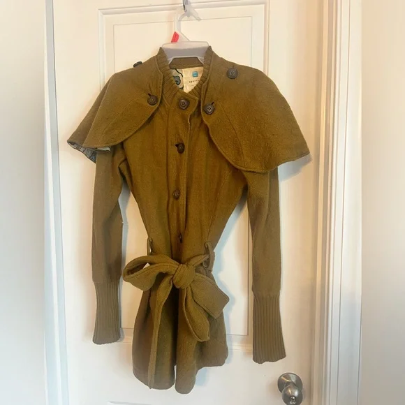 Anthropologie Sparrow Wool Cape Cardigan Coat | M - Picture 5 of 13